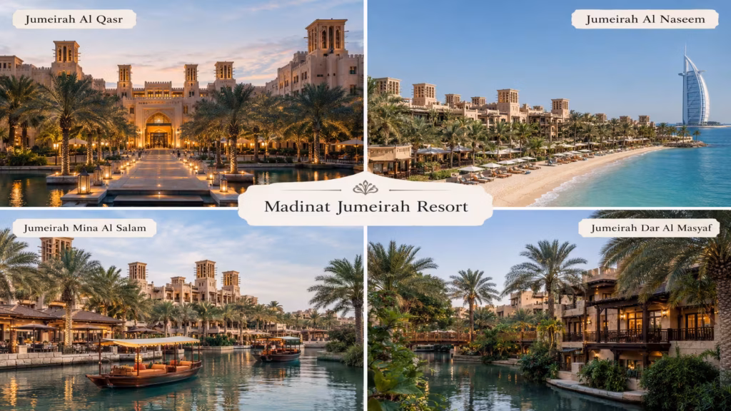 Madinat Jumeirah Resort Dubai with four Jumeirah properties