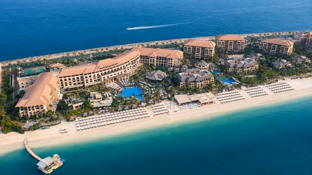 Sofitel Dubai The Palm beachfront resort at sunset